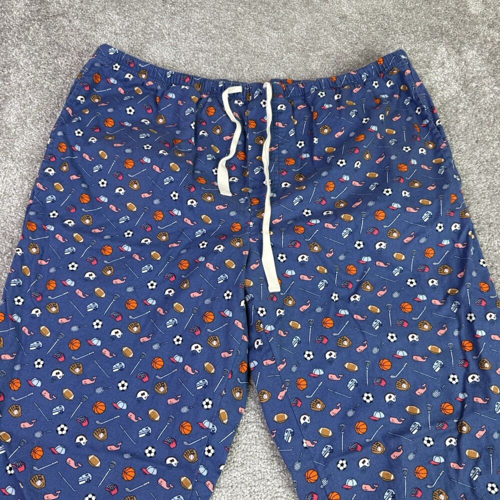 Vineyard Vines Lounge Pants Men’s Large Blue Sports Print Baggy Casual